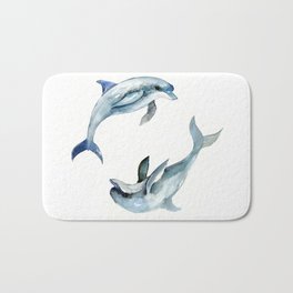 Dolphin, Two Dolphins, chidlren room decor illustration dolphin art Bath Mat | Dolphinart, Painting, Beachdesign, Ocean, Childrenroom, Seadesign, Dolphinlove, Kidsart, Seaworld, Animal 