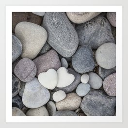 Heart Pebble Stone Mineral Love Symbol Art Print