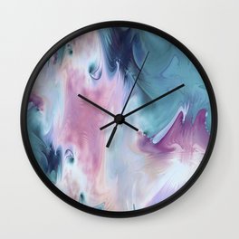 Abstract Art- Watercolor Art- Fractal Art- Blue Art- Ocean- Water- Marann Wall Clock | Fineart, Other, 3D, Modernart, Galleryart, Interiordesign, Digital, Pattern, Fractalart, Abstract 