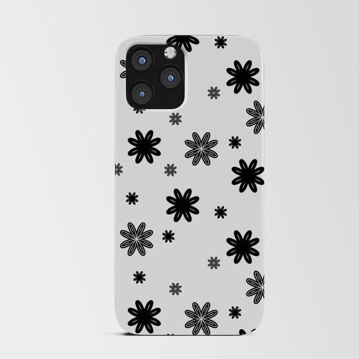 Black and White Daisy Pattern iPhone Card Case