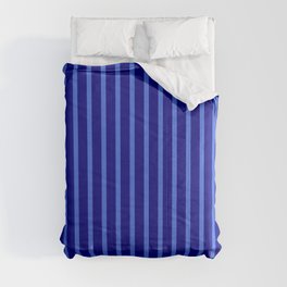 [ Thumbnail: Blue & Royal Blue Colored Striped/Lined Pattern Comforter ]