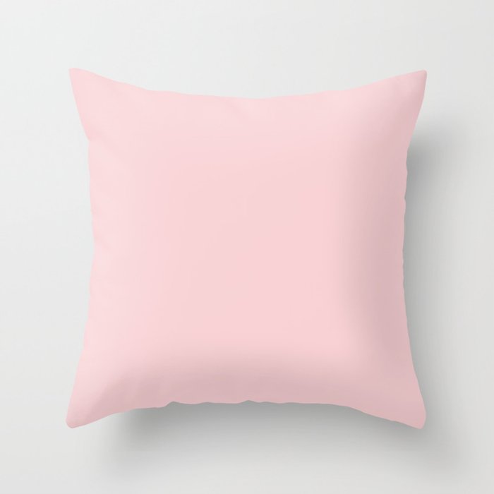 Mary s Rose soft pink solid color modern abstract pattern Throw Pillow