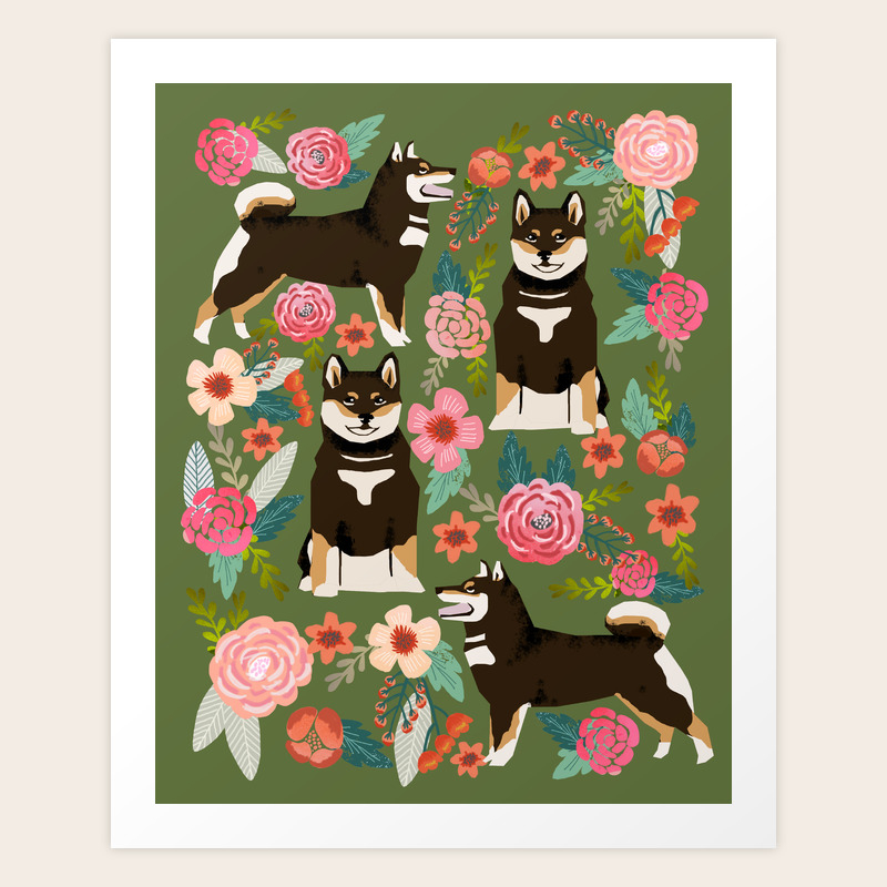 Shiba Inu Black And Tan Fur Coat Dog Breed Must Have Cute Gifts For Shiba Inu Owners Pet Portraits Art Print By Petfriendly Society6