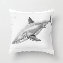 Great White Shark 003 Throw Pillow