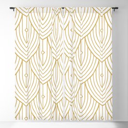 Gold and white art-deco pattern Blackout Curtain