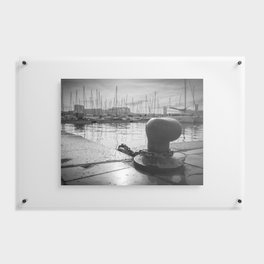 Mooring post at french harbor Floating Acrylic Print