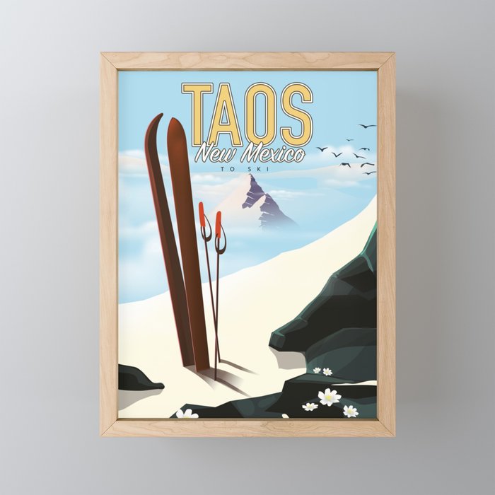 Taos USA ski poster Framed Mini Art Print