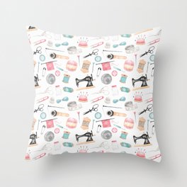16x16 Multicolor Crafty Bitch Studio Crafty Bitch Illustration for Women Crafters Throw Pillow 