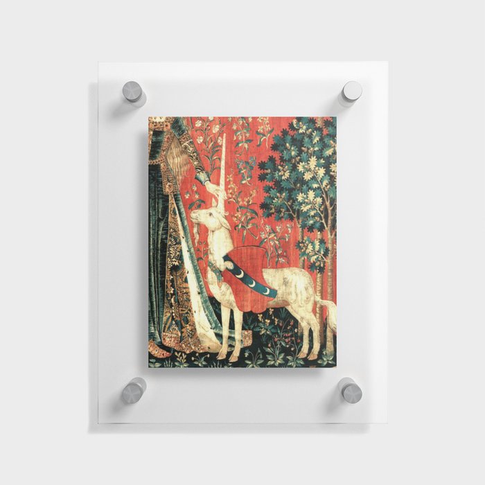 Medieval baby unicorn art Floating Acrylic Print