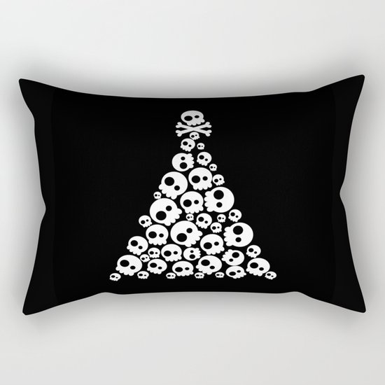 Skulls Christmas Tree Rectangular Pillow
