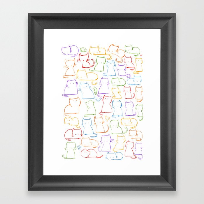 Cats and colours Framed Art Print