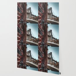 New York City Brooklyn Bridge during winter Wallpaper