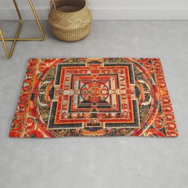 Mandala Buddhist 9 Area & Throw Rug