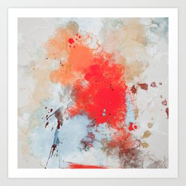Just peachy - Abstract in watercolor style Art Print