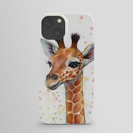 Giraffe Baby Watercolor iPhone Case