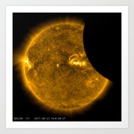 SDO Sees Solar Eclipse 2 Art Print | Soleil, Outerspace, Star, Sdo, Solareclipse, Space, Yellowdwarf, Ultravioletlight, Astrophotography, Nasa 