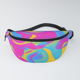 Pansexual Pride Overlapping Abstract Waveforms Fanny Pack