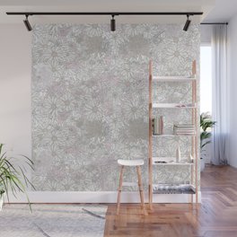 Flower Power Muted Multicolor Botanical Pattern Wall Mural