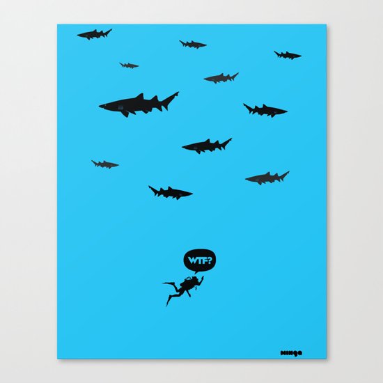 WTF? Tiburones! Canvas Print