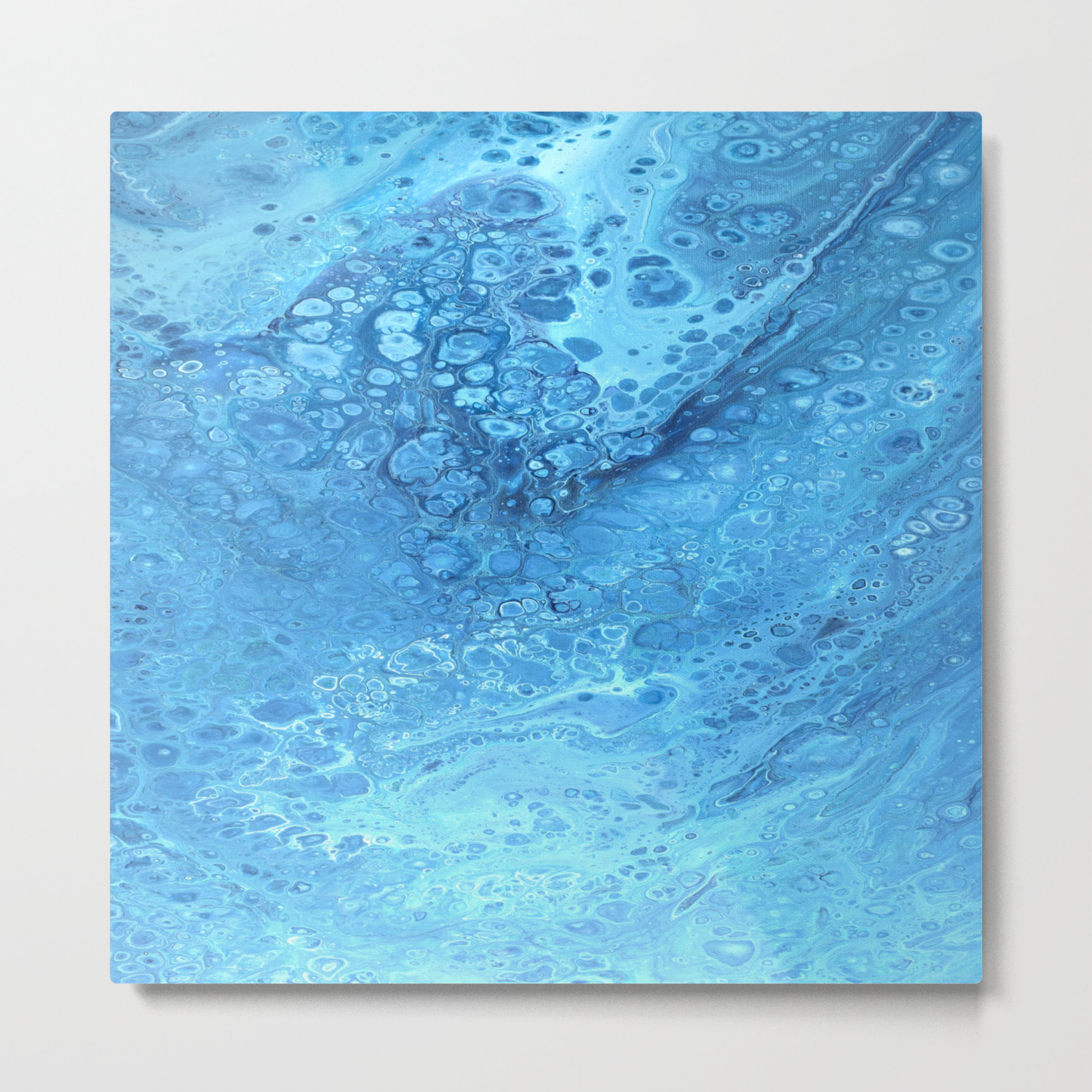 Blue Galaxy Acrylic Pour Painting Metal Print By Bethanyjoydesign