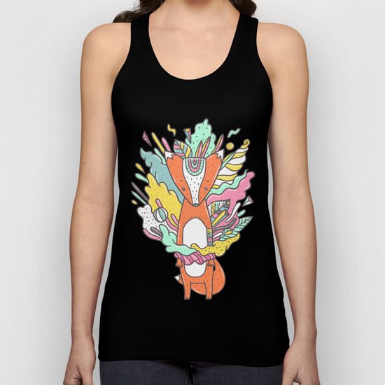 Abstract Fox Unisex Tank Top