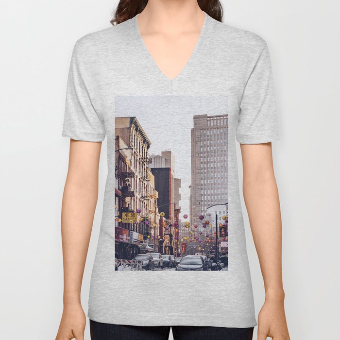 New York City | Chinatown in NYC | Travel Photography V Neck T Shirt