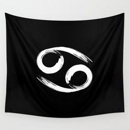 Cancer Zodiac Sign White Symbol Wall Tapestry