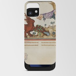 Medieval art angels and monsters iPhone Card Case