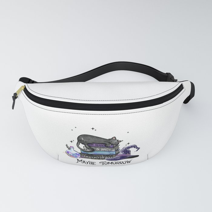 Cat with witch books halloween design Fanny Pack