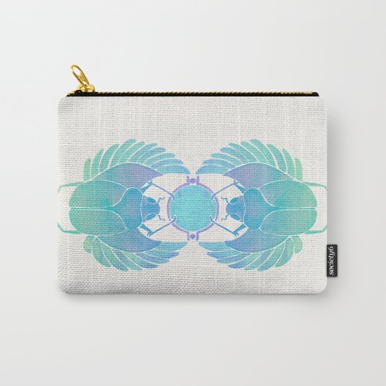 Egyptian Scarab – Turquoise Ombré Carry-All Pouch