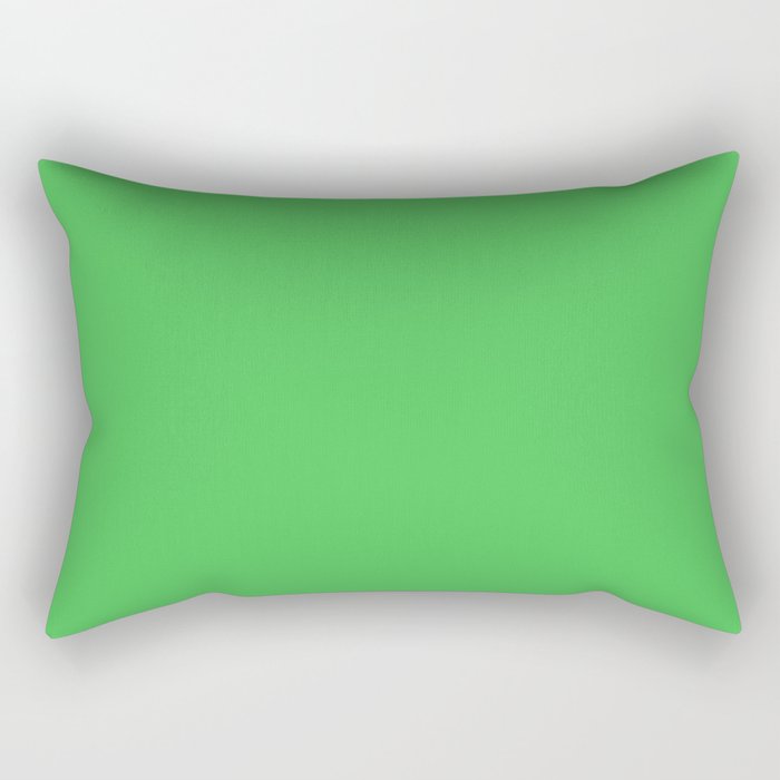 Solid Bright Kelly Green Color Rectangular Pillow By Podartist