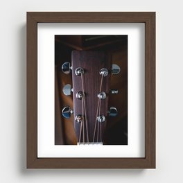 Head of a western guitar | guitar string | music instrument photography art Recessed Framed Print