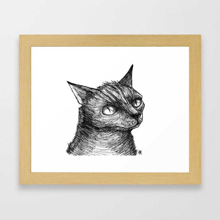 Cat Portrait Framed Art Print