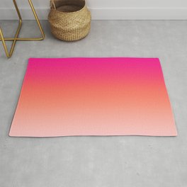 Gradient Ombre Living Coral Millennial Plastic Pink Pattern Peachy Orange Soft Trendy Cute Texture Area & Throw Rug