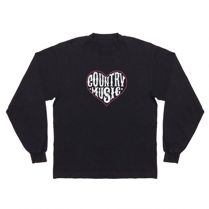 Country Music design Heart Western Love Country Gift Long Sleeve T Shirt