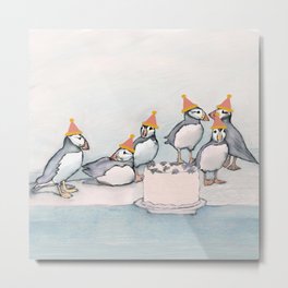 Puffin Party Metal Print