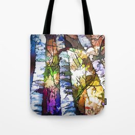 White Aspen and  Birch Trees Contemporary Art Tote Bag