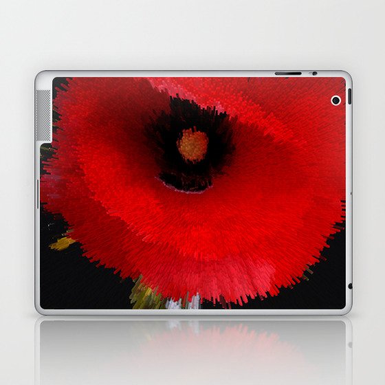 Red poppy explosion pixel art Laptop & iPad Skin
