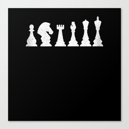 Vintage Chess Pieces Retro Chess Lovers - Chess Pieces Canvas Print