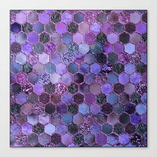 Purple geometric hexagonal elegant & luxury pattern Canvas Print