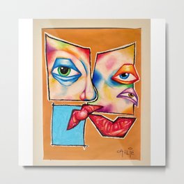 colorful abstract face Metal Print