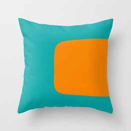 Clarity - Orange and Turquoise Minimalist Throw Pillow