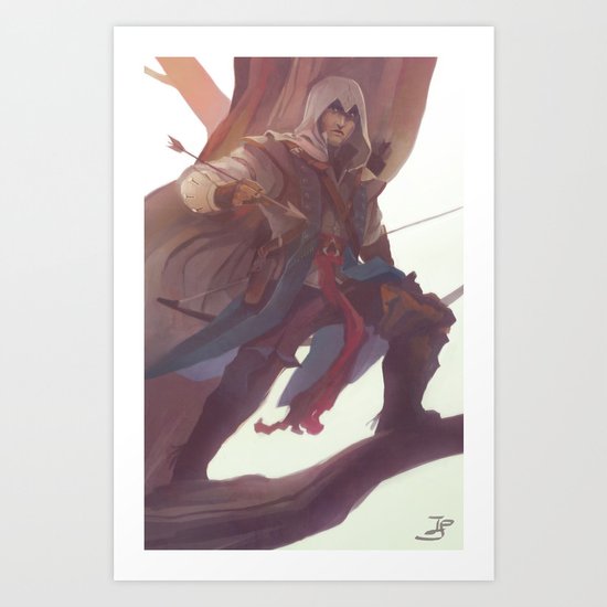 hunter atop the trees Art Print