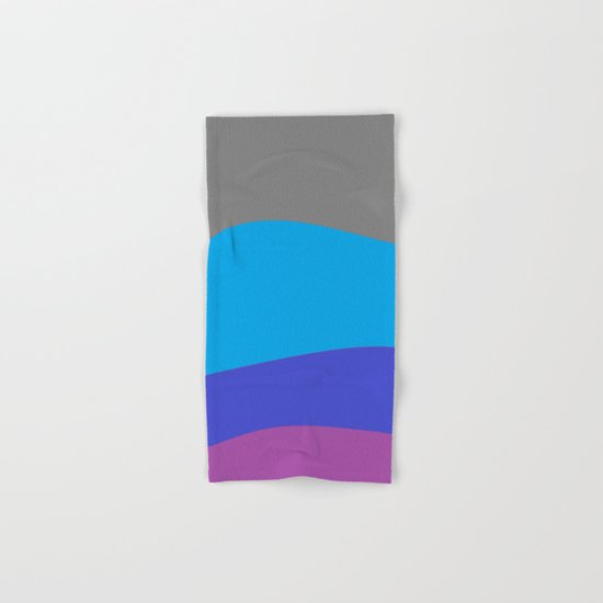 Gray Blue Purple Waves Hand & Bath Towel