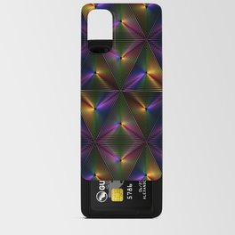 TRIANGULAR PURPLE AND GOLD PRISMATIC BACKGROUND. Android Card Case