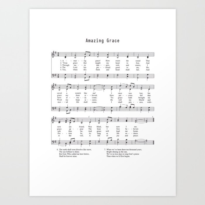 Hymn Amazing Grace Art Print By Grenar Society6