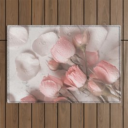Roses are Pink Outdoor Rug