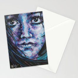 Portrait in Blues Stationery Card