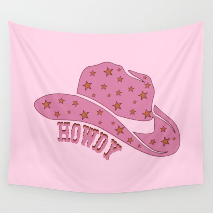 Howdy Cowgirl Hat Wall Tapestry