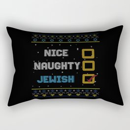 Funny Nice Naughty Jewish Menorah Hanukkah Rectangular Pillow